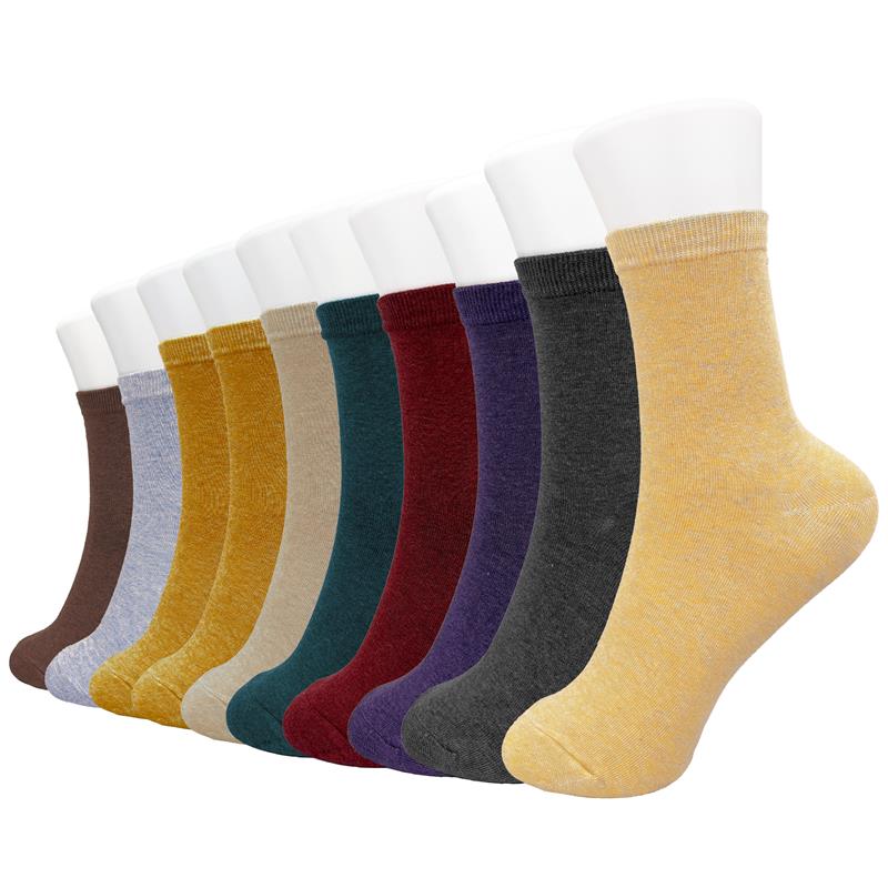 FEETO Women Crew Assorted Colors Socks, 10 Pairs