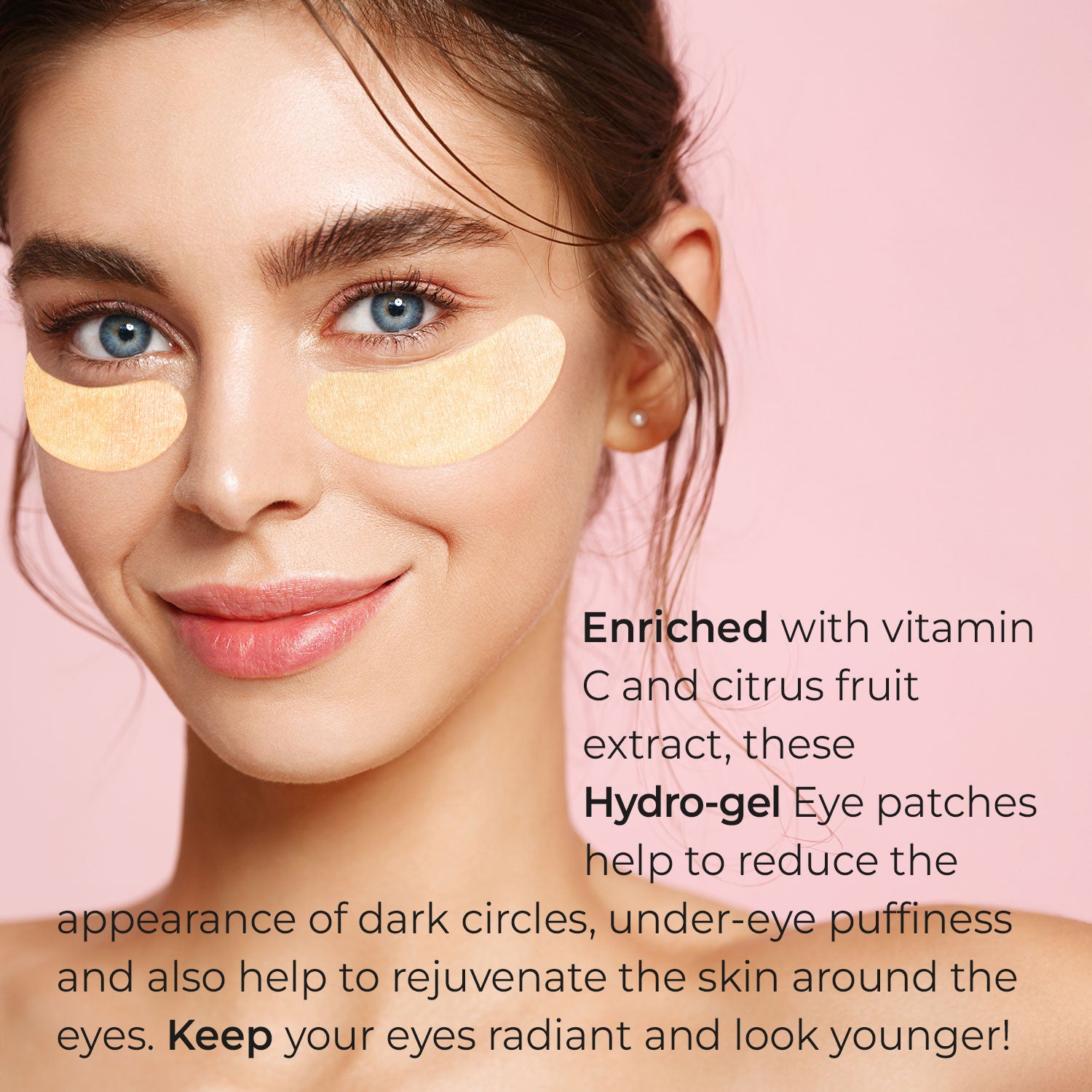 Look At Me Hydrogel Eye Patch, Vitamin C & Citrus Fruits, Eye Masks for Dark Circles & Puffiness, Eye Firming Skin Treatment for Men & Women, 5 Pairs (2 g / 0.07 oz) – Made in Korea