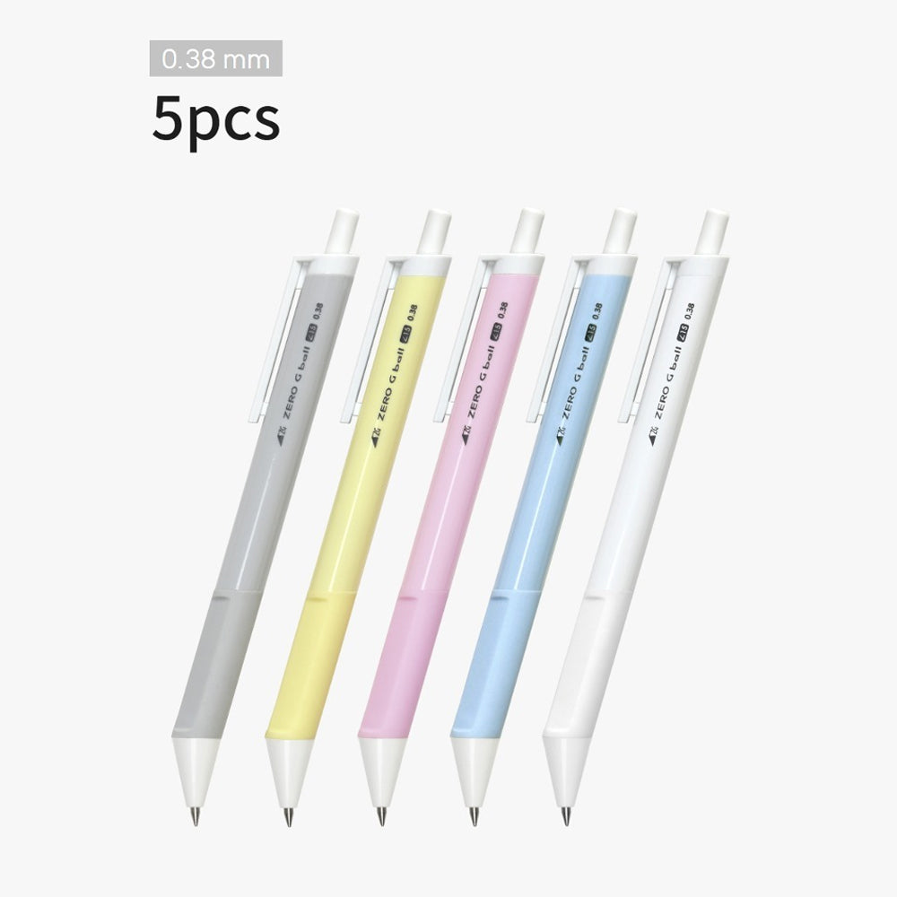 ZERO G Ball Ergonomic Black Pen Set - 5 Packs (0.38mm)
