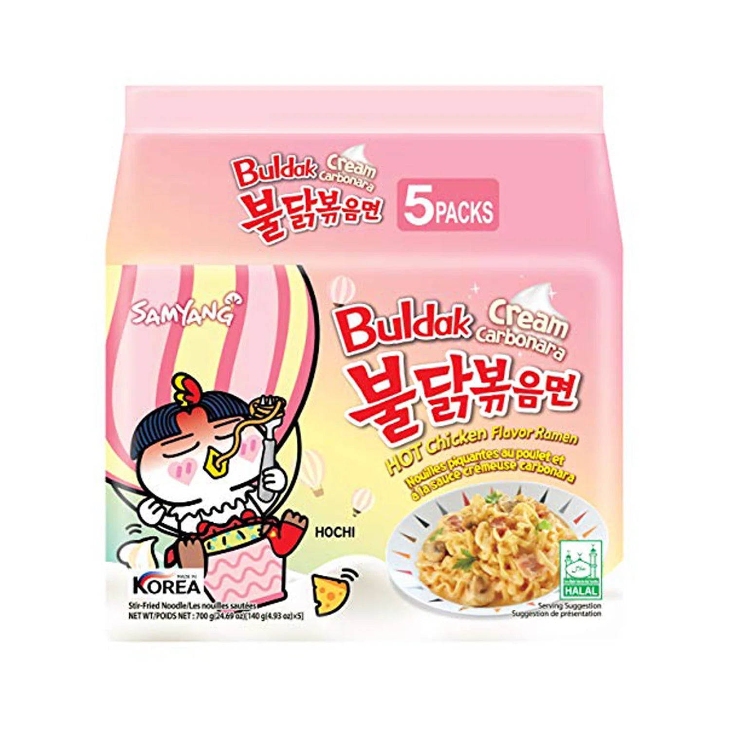 Samyang Buldak Ramen, Carbonara Hot Chicken Flavor(5 Packs)