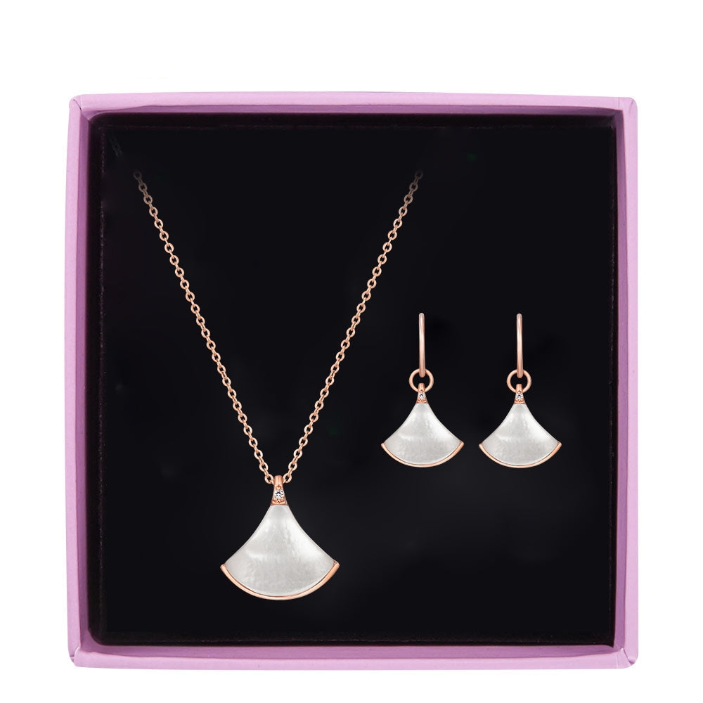 Lauren Nacre Earring + Necklace Set - DynaMart