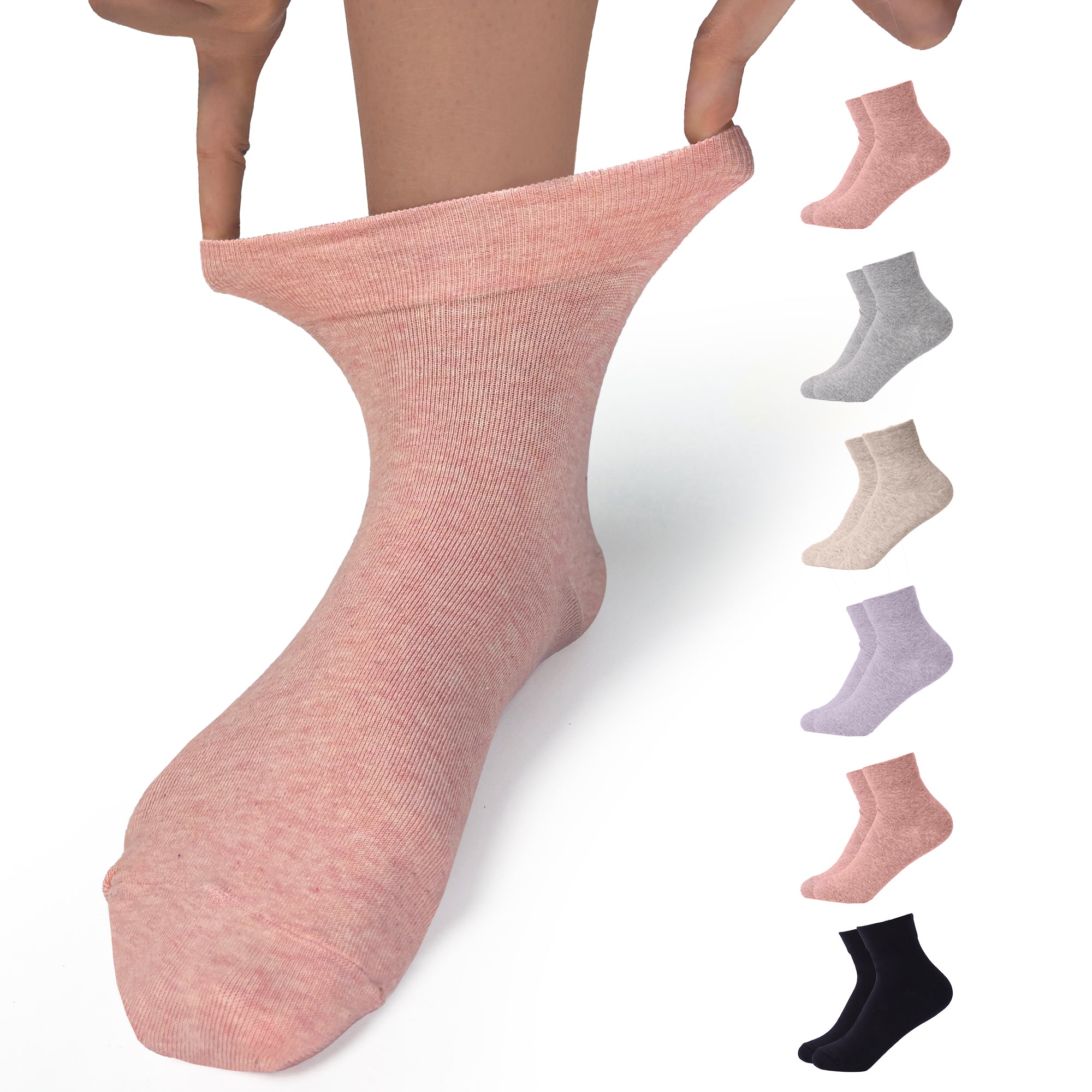 FEETO Non Binding Diabetic Socks for Women, 6 Pairs