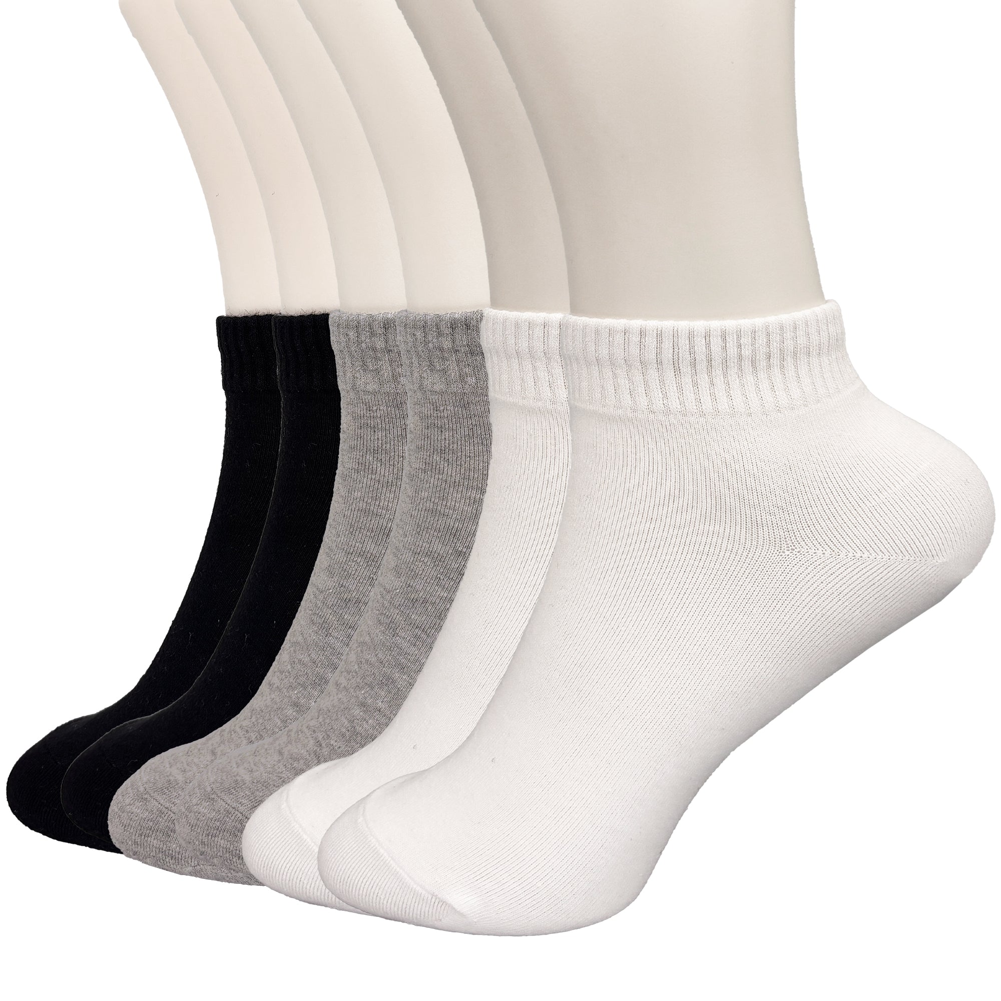 FEETO Cotton Ankle Socks, 6 Pairs