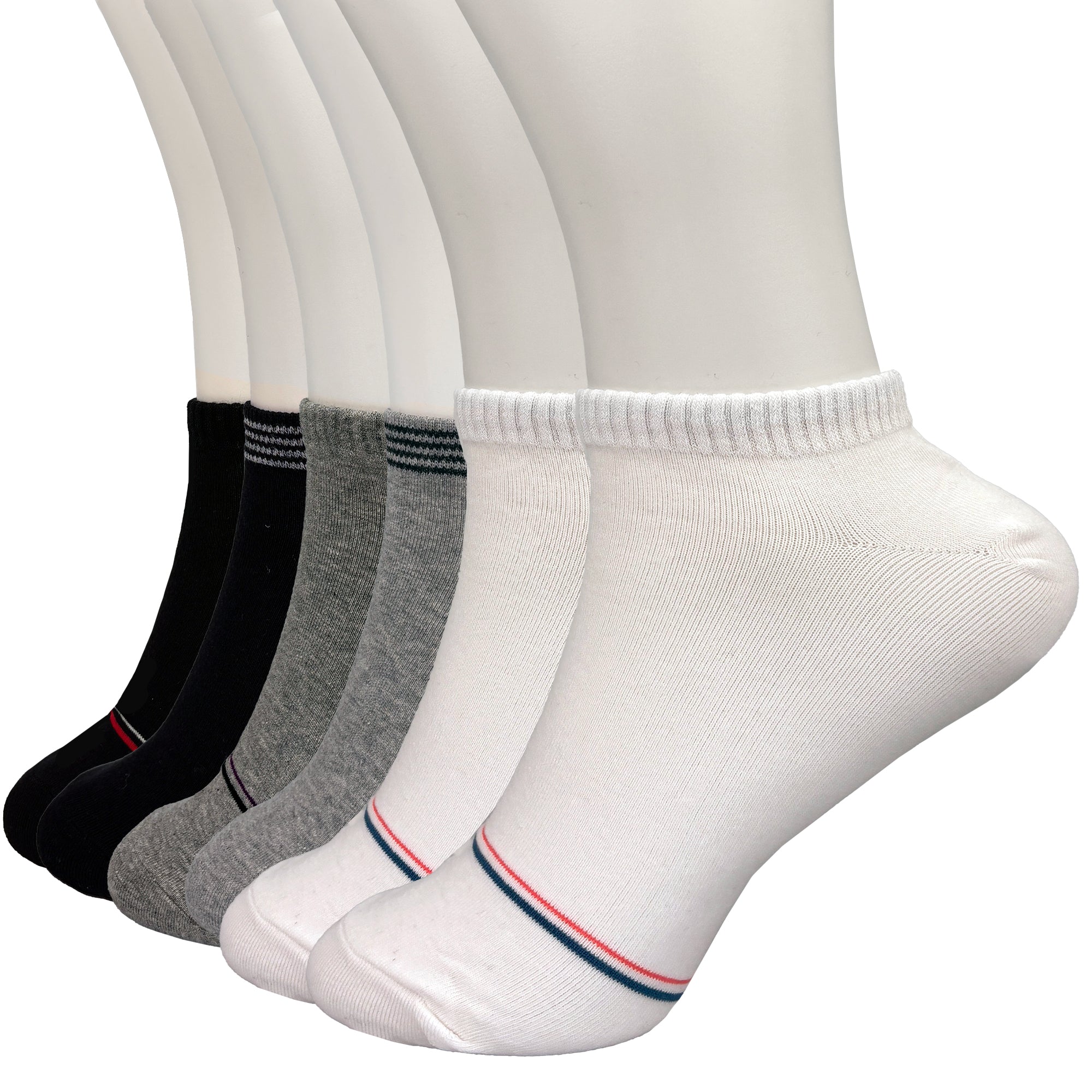 FEETO Cotton Ankle Socks, 6 Pairs