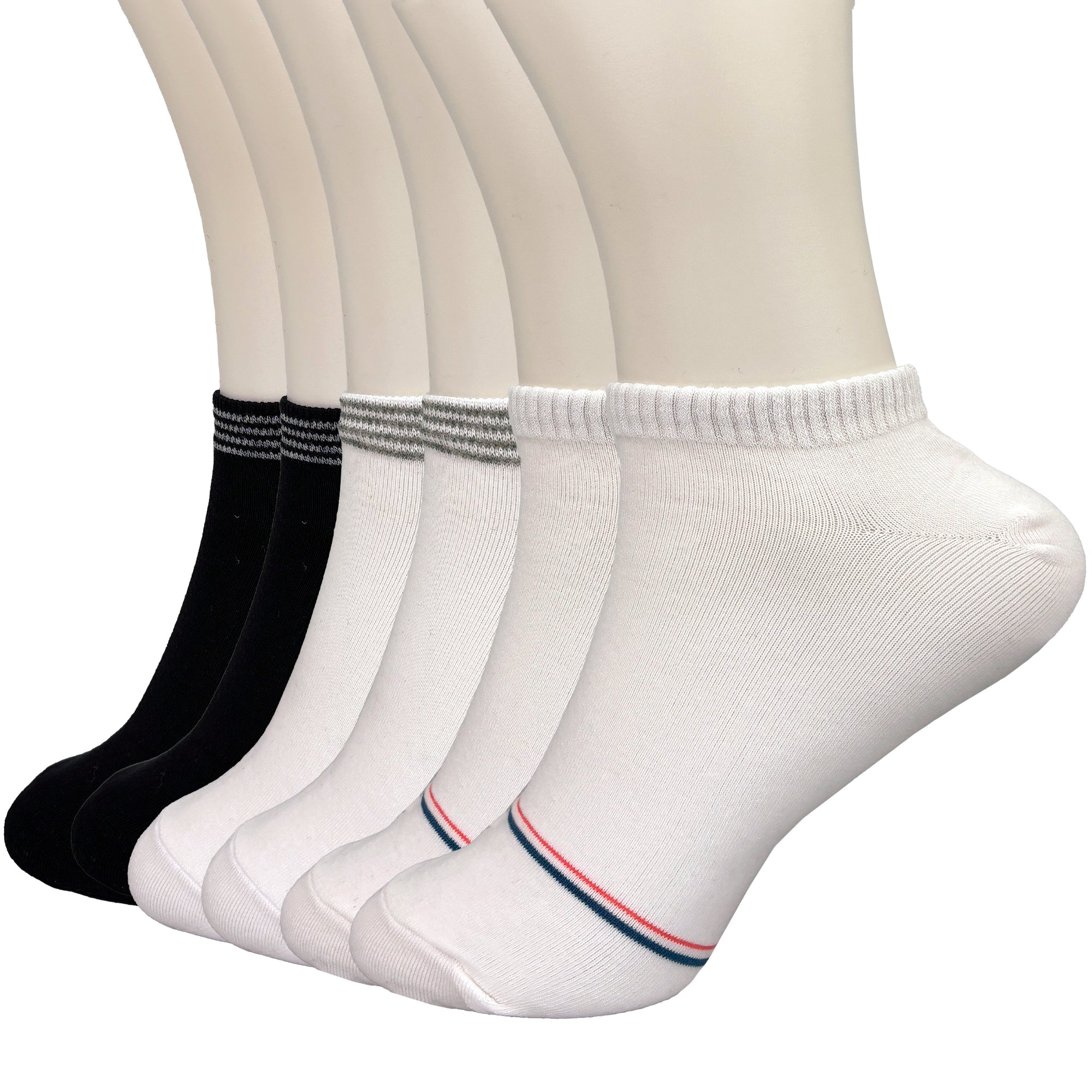 FEETO Cotton Ankle Socks, 6 Pairs