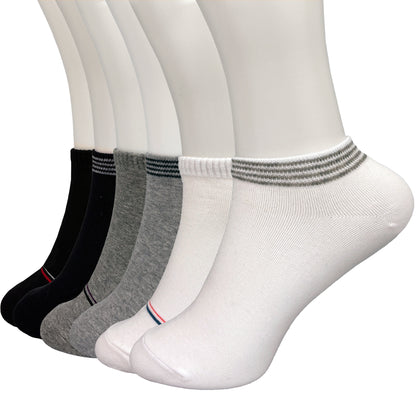 FEETO Cotton Ankle Socks, 6 Pairs