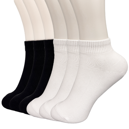 FEETO Cotton Ankle Socks, 6 Pairs