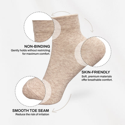 FEETO Non Binding Diabetic Socks for Women, 6 Pairs