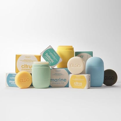 OLGO Marine Shampoo Bar 3.5 oz | Soap-Free Solid Shampoo Bar for Scalp with Cooling | Kelp, Sea Grape, Charcoal with Biotin | Sustainable & Clean- No Sulfates, No Parabens, No Phthalates
