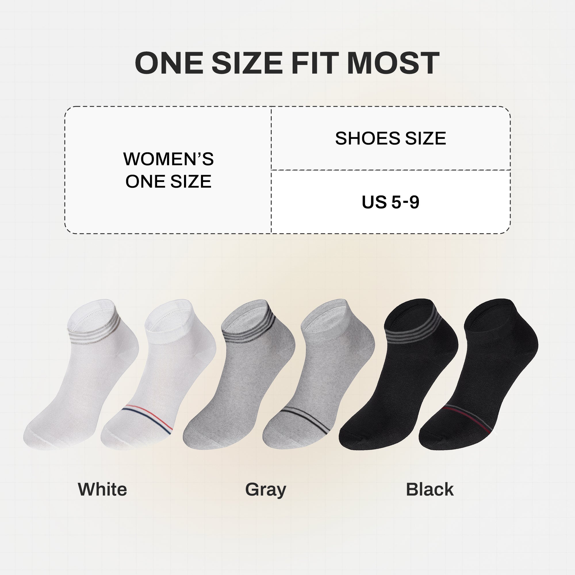 FEETO Cotton Ankle Socks, 6 Pairs