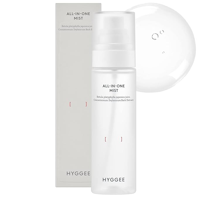 HYGGEE All in One Mist - Hydrating & Soothing Face Essence Spray for All Skin Types - Probiotics & Birch Sap Extract - Oil Control Gas Free Mist - Skin Irritation Free, 3.38 fl.oz.