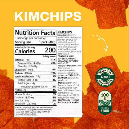 KIMCHIPS Kimchi Pancakes Crisps Original flavor 40g