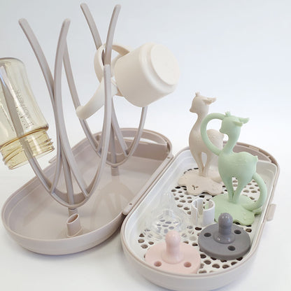 MOTHER-K Portable Feeding Bottle Drying Rack Set (Bottle Brush & Soap Dispenser)