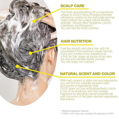 OLGO Citrus Shampoo Bar 3.5oz - Soap Free Solid Shampoo & Wash | Head to Toe for All Ages | Citrus, Argan Oil, Jojoba Oil, Shikakai | Vegan, Sustainable Formula - No Sulfates, Parabens, Phthalates