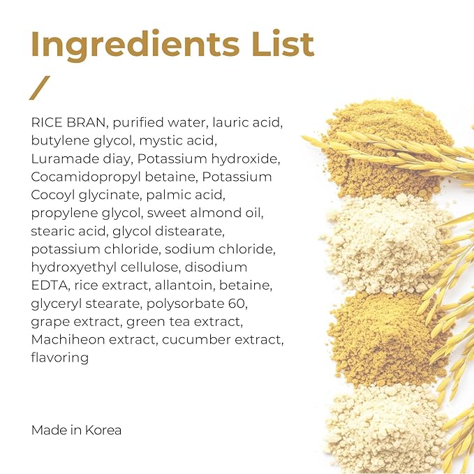 Pioom Rice Bran Cleansing Foam | Hydrating Face Wash for Sensitive Skin | Gentle K-Beauty Cleanser with Soft Creamy Texture & Lovely Scent | Family Size 16.9 fl oz