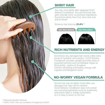 OLGO Botanic Conditioner Bar 2.8oz - Vegan, Sulfate-Free, Silicone-Free | Sustainable | Nourishing Argan, Jojoba, Shea Butter & Bergamot for Shiny, Healthy Hair