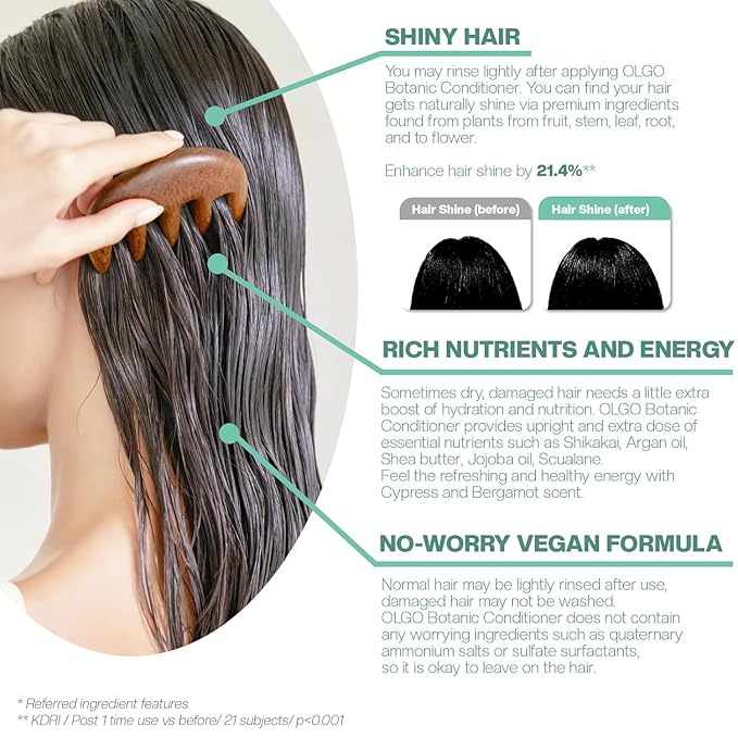 OLGO Botanic Conditioner Bar 2.8oz - Vegan, Sulfate-Free, Silicone-Free | Sustainable | Nourishing Argan, Jojoba, Shea Butter & Bergamot for Shiny, Healthy Hair