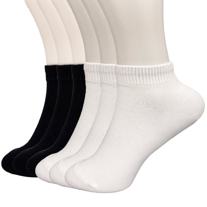 FEETO Cotton Ankle Socks, 6 Pairs