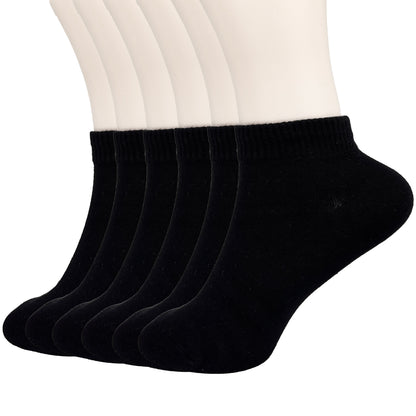 FEETO Cotton Ankle Socks, 6 Pairs