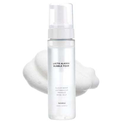 BENETUS Lacto Alaska Bubble Foam, Facial Cleanser, Face Wash, Moisture Balance, for Sensitive Skin Korean Skincare 200ml