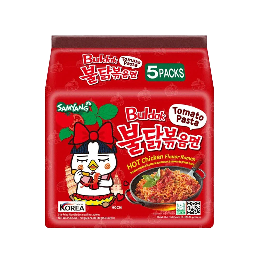 Samyang Buldak Ramen, Tomato Pasta Hot Chicken Flavor(5 Packs)