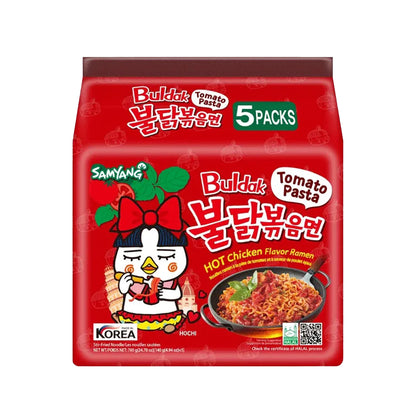 Samyang Buldak Ramen, Tomato Pasta Hot Chicken Flavor(5 Packs)