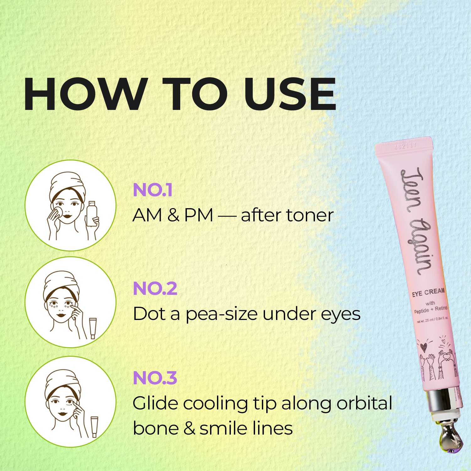 Look at Me Teen Again Dark Circle Eye Cream, Anti-Aging Line Smoothing Skin Care Treatment, Wrinkle Care, Cruelty Free, for Women and Men 0.84 fl. oz 25 ml