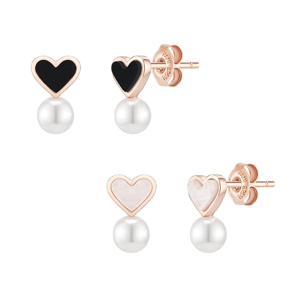 Heart Pearl Earrings -PAUL BRIAL- DynaMart