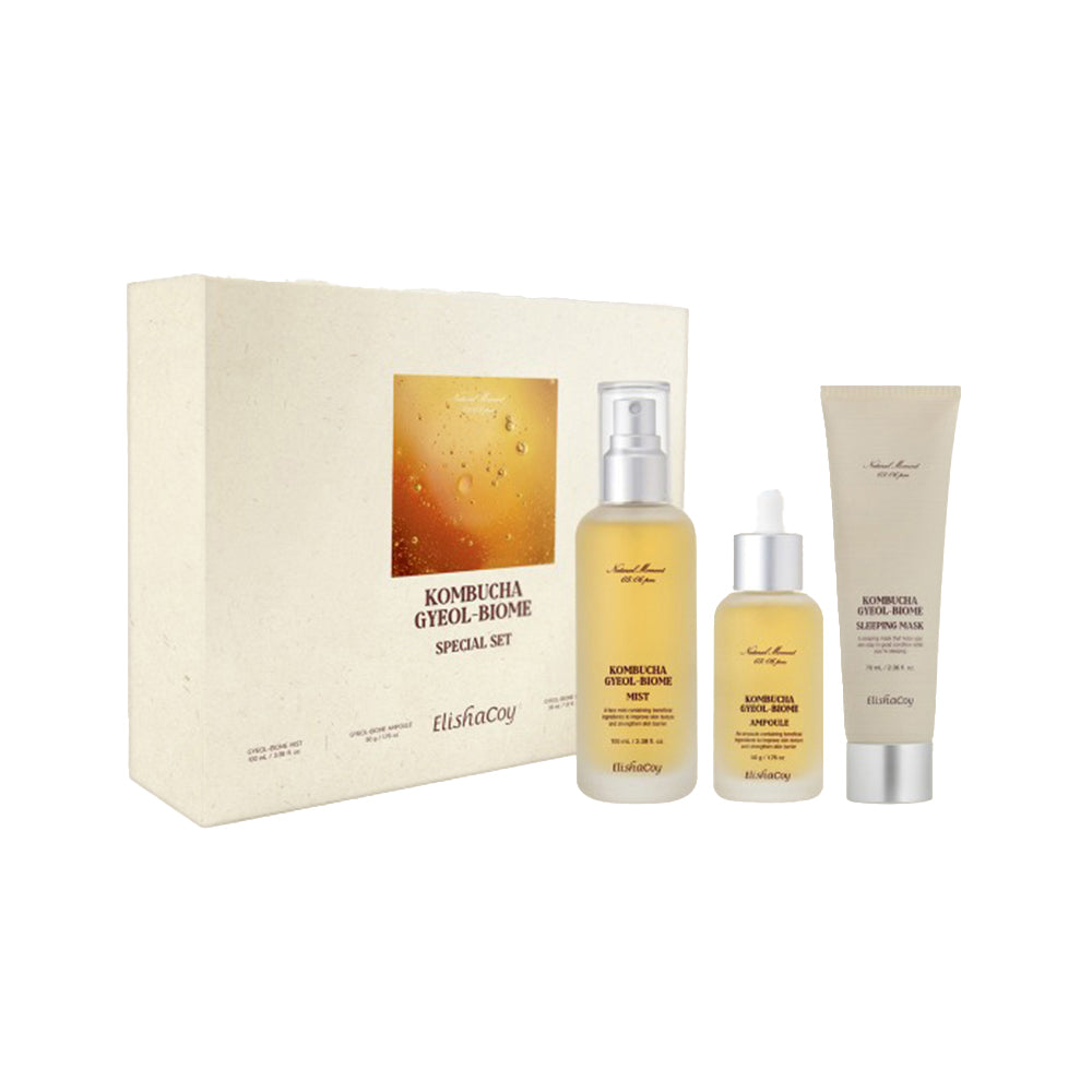 Elishacoy Kombucha Gyeol-Biome Set (Mist/Ampoule/Sleeping Mask)