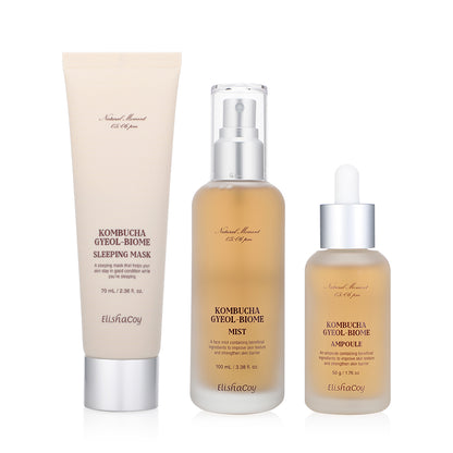 Elishacoy Kombucha Gyeol-Biome Set (Mist/Ampoule/Sleeping Mask)