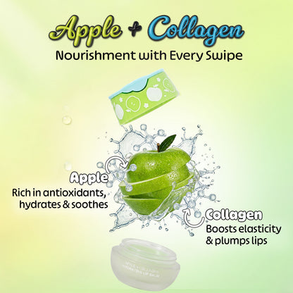 LOOK AT ME Apple+Collagen Hydrating Lip Balm, Long-Lasting Moisture, Natural Ingredients, Korean Skin Care, Nourishing & Plumping Lip Treatment for Dry Lips, Gift for Women (0.2 fl oz)