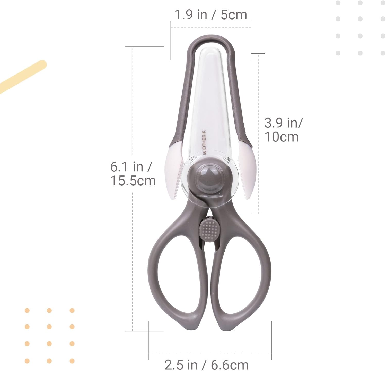 MOTHER-K Portable Ceramic Scissors with Tong Set