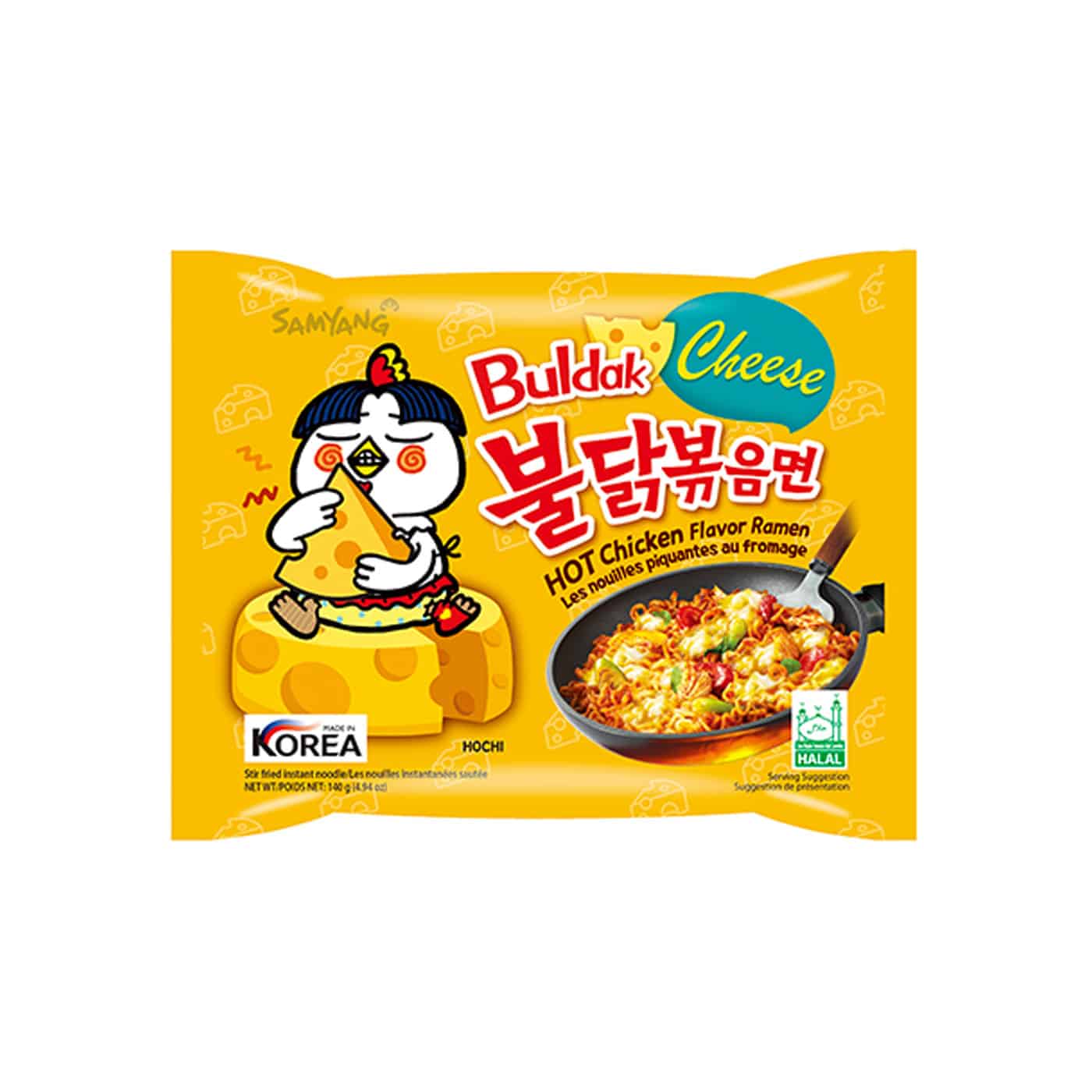 Samyang Buldak Ramen, Cheese Hot Chicken Flavor(5 Packs)