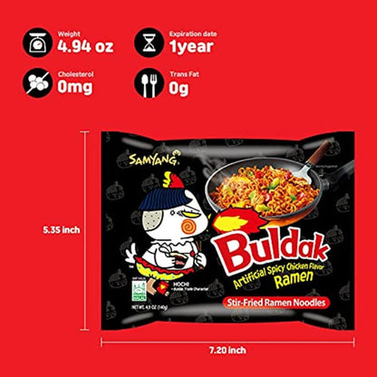 Samyang Buldak Ramen, Original Hot Chicken Flavor(5 Packs)