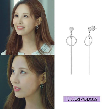 [Silver] Harp Earrings White -PAUL BRIAL- DynaMart