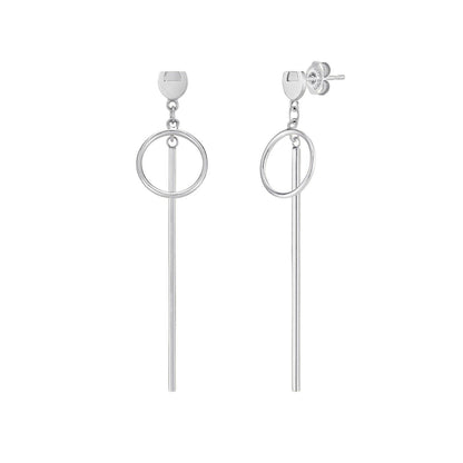 [Silver] Harp Earrings White -PAUL BRIAL- DynaMart