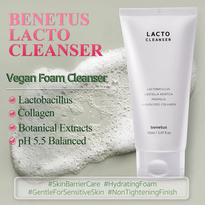 BENETUS Lacto Cleanser, Facial Cleanser, Face Wash, Moisture Balance, for Sensitive Skin Korean Skincare, 150ml