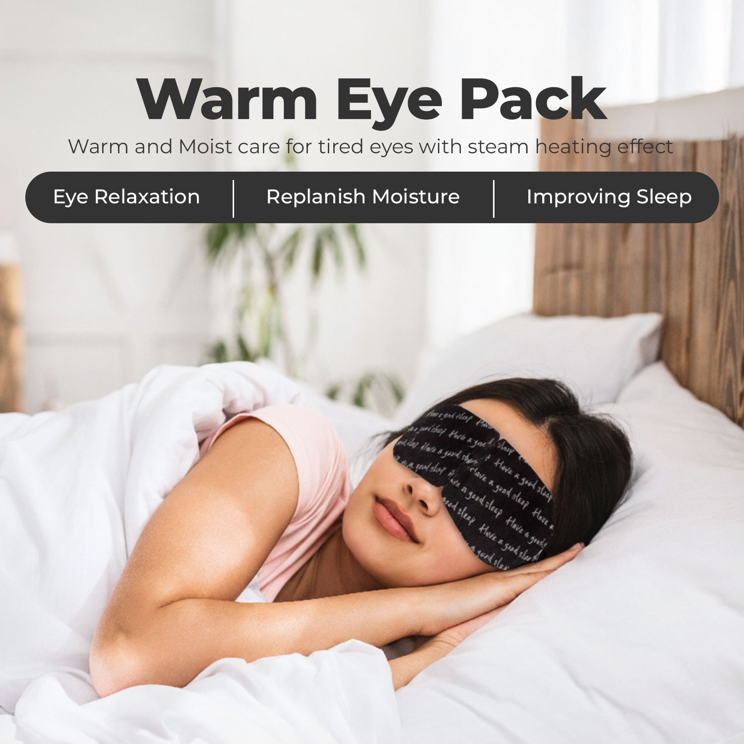 KGALLERY Warm Eye Pack, Unscented Self-Heating Steam Eye Mask – Disposable Heated Mask for Dry & Tired Eyes, 30 Minutes of Gentle Steam Therapy for Sleep, Relaxation & Travel