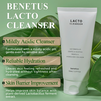 BENETUS Lacto Cleanser, Facial Cleanser, Face Wash, Moisture Balance, for Sensitive Skin Korean Skincare, 150ml