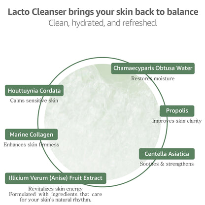BENETUS Lacto Cleanser, Facial Cleanser, Face Wash, Moisture Balance, for Sensitive Skin Korean Skincare, 150ml