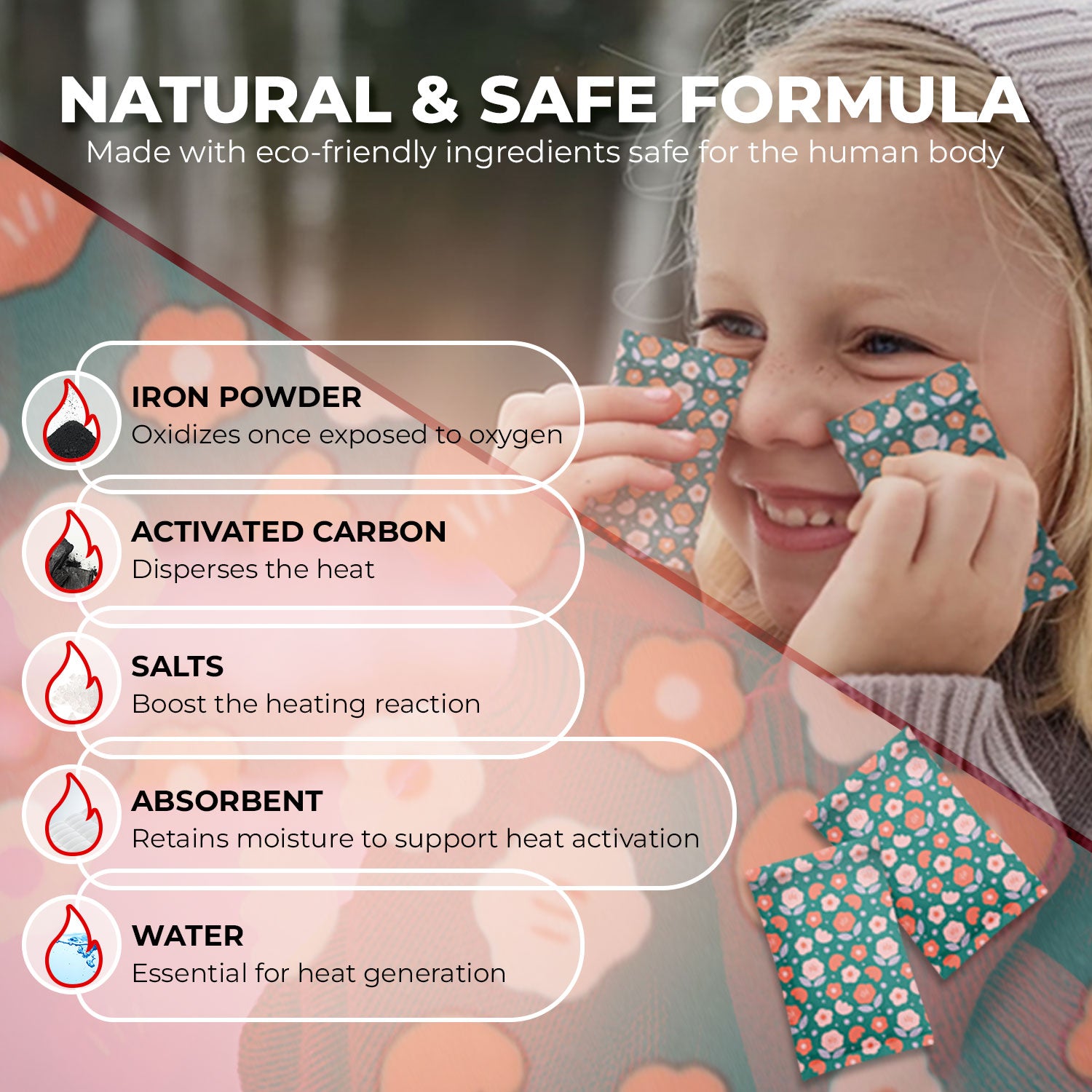 Poporang Mini Hands Hot Warmers Disposable Bulk Up to 8 Hours of Heat for Cold Weather, Ski, Camping & Outdoor Activities Instant Heat Packs