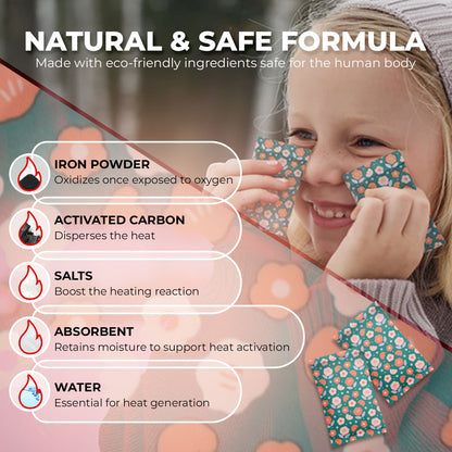 Poporang Mini Hands Hot Warmers Disposable Bulk Up to 8 Hours of Heat for Cold Weather, Ski, Camping & Outdoor Activities Instant Heat Packs